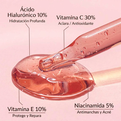 Serum Facial 4 en 1 Hidratación, Luminosidad y Piel Uniforme